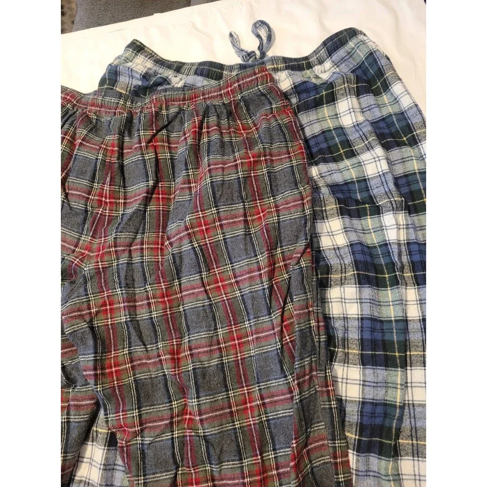 L.L. Bean x2 (Bundle) Flannel Pajama Pants Size L 28 ....  #I